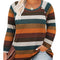 plus Size Long Sleeve Tops for Women Solid Striped 