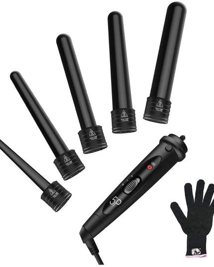 5 in 1 Hair Curling Iron Multifunctional Barrel Rotating Professional Salon Hair Curler