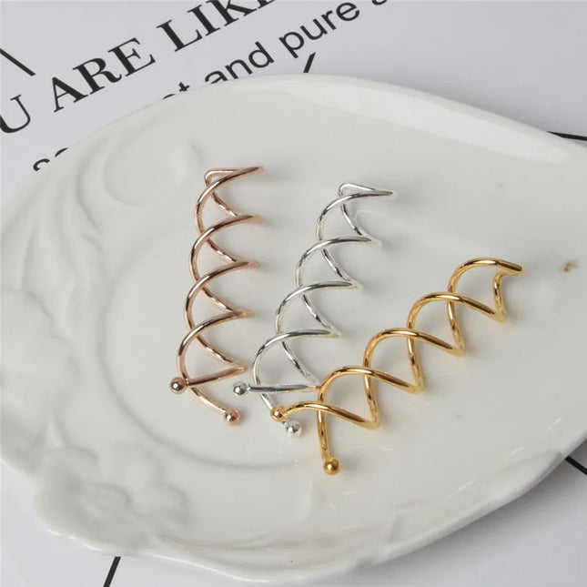 10Pcs Women Gold Silver Spiral Spin Screw Bobby Pins High-Polished Hair Barrettes to Make Hair Buns Bride Hair Clips