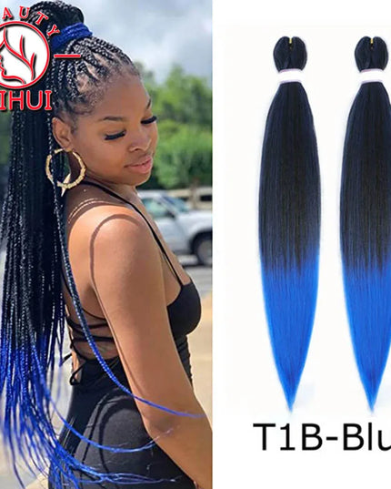 30" Ombre Brown Pre Stretched Braiding Hair YAKI Straight Jumbo Braids Hair Extensions Synthetic Bulk Hair Wholesale Fake Hair