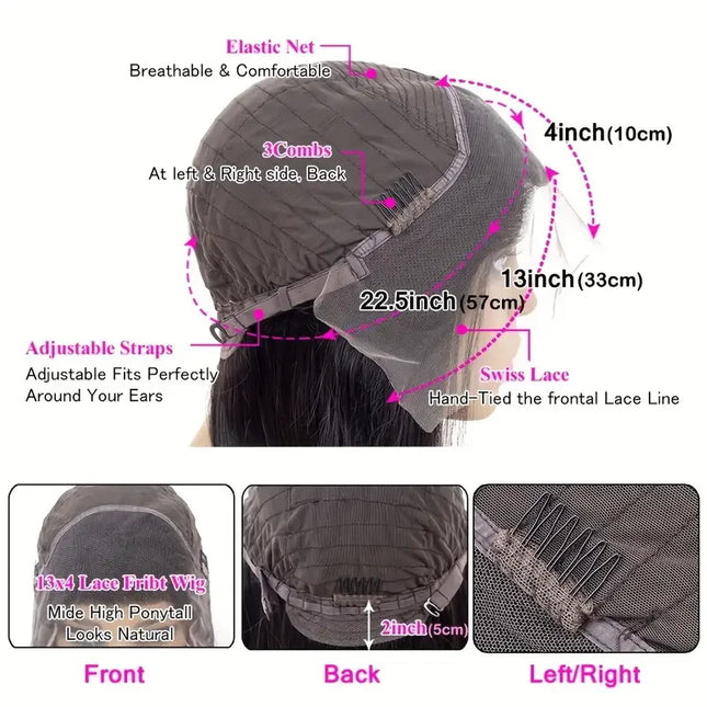 Short Bob Body Wave Wig 13X4 Transpare Lace Front Human Hair Wigs for Women 100% Brazilian Remy Hair Prepluck with Baby Hair ﻿