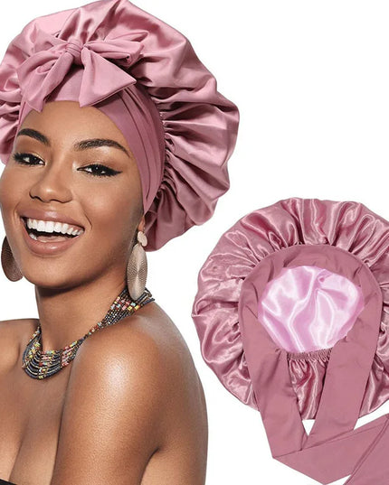 Double Layer Satin Hair Cap for Sleeping Bonnets for Women round Haircare Women Headwear Night Hat Reversible Head Cover