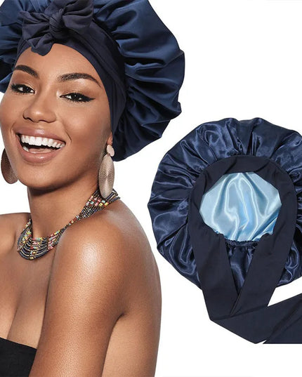 Double Layer Satin Hair Cap for Sleeping Bonnets for Women round Haircare Women Headwear Night Hat Reversible Head Cover