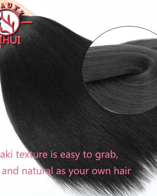 30" Ombre Brown Pre Stretched Braiding Hair YAKI Straight Jumbo Braids Hair Extensions Synthetic Bulk Hair Wholesale Fake Hair