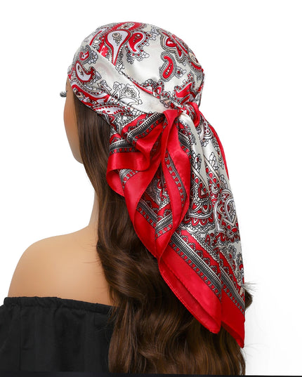 Head Scarf Women Luxury Brand Square 90*90Cm Silk Foulard Satin Bandana Cheveux Soft Neckerchief Hijab Hair Scarves for Ladies