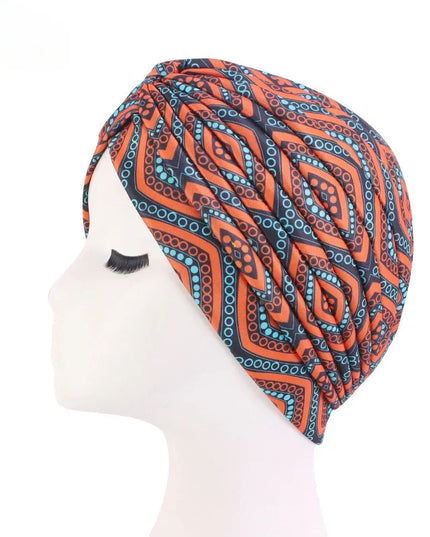 Women Printed Knot Turban Indian Muslim Headwraps Chemo Cap Hijab Beanie Bonnet Head Wrap Bandanas Hair Loss Headscarf