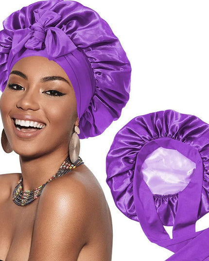 Double Layer Satin Hair Cap for Sleeping Bonnets for Women round Haircare Women Headwear Night Hat Reversible Head Cover