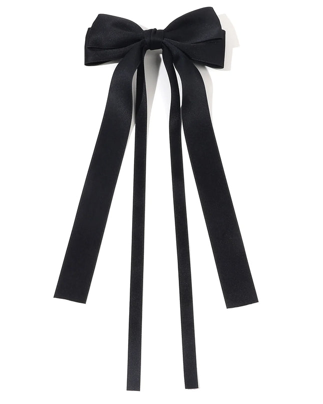 Korean Solid Color Ribbon Double Bowknot Hair Clips for Women Girls Trendy Big Bow Long Tassel Silver Barrettes Pin Accessories