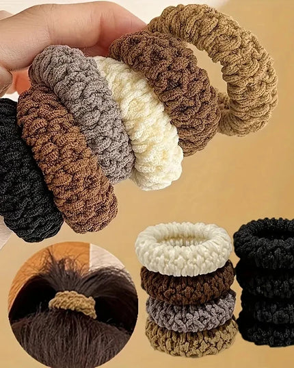 10Pcs of Upgraded Wide and Thick Hair Ties, Fashionable for Ponytails and Buns, Made of Durable Elastic Material That Won'T Dama