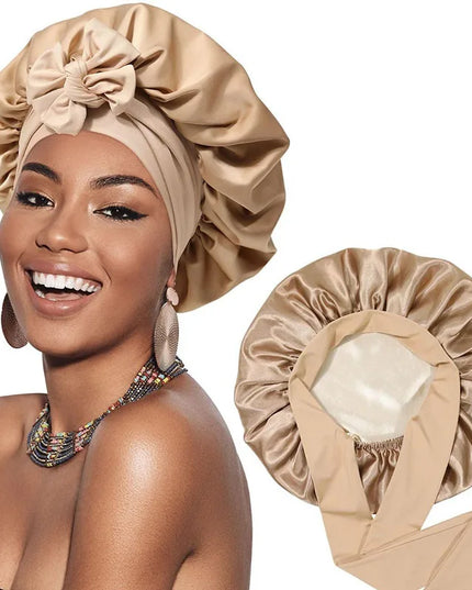 Double Layer Satin Hair Cap for Sleeping Bonnets for Women round Haircare Women Headwear Night Hat Reversible Head Cover
