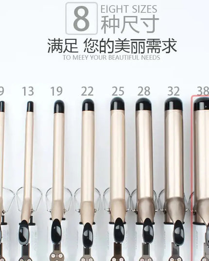 Temperature Setting Electric Hair Curler Long Curling Tong Wand 9-38Mm Professional Hair Curling Iron LCD Screen