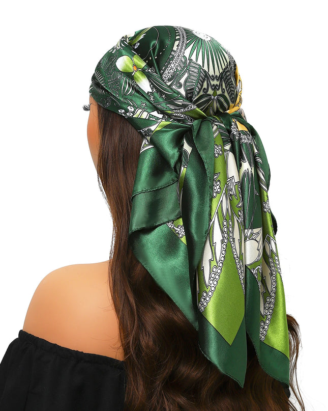 Head Scarf Women Luxury Brand Square 90*90Cm Silk Foulard Satin Bandana Cheveux Soft Neckerchief Hijab Hair Scarves for Ladies