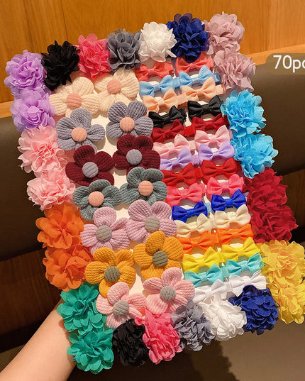30 Colored Random Bow Fabric Hair Clips Suitable for Daily Use as Hair Accessories