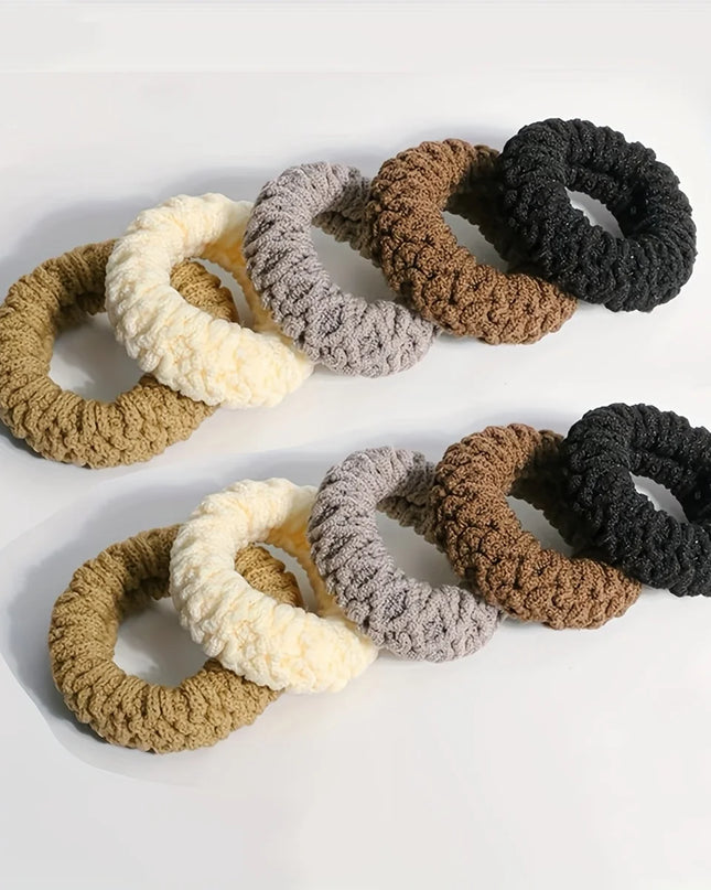 10Pcs of Upgraded Wide and Thick Hair Ties, Fashionable for Ponytails and Buns, Made of Durable Elastic Material That Won'T Dama