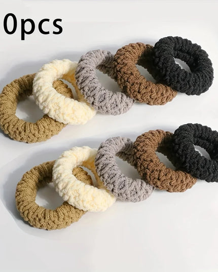 10Pcs of Upgraded Wide and Thick Hair Ties, Fashionable for Ponytails and Buns, Made of Durable Elastic Material That Won'T Dama