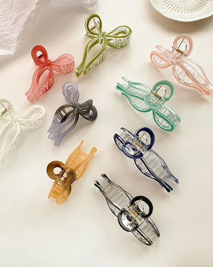 Crab Hair Clips for Women Shark Jelly Clear Claw Clips Scissors Shape Clamp Barrette Hairpin Girls Hair Accessories