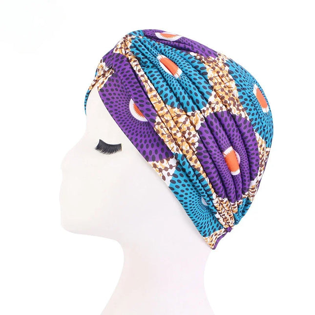 Women Printed Knot Turban Indian Muslim Headwraps Chemo Cap Hijab Beanie Bonnet Head Wrap Bandanas Hair Loss Headscarf