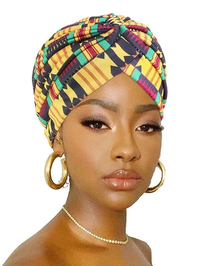Women Printed Knot Turban Indian Muslim Headwraps Chemo Cap Hijab Beanie Bonnet Head Wrap Bandanas Hair Loss Headscarf