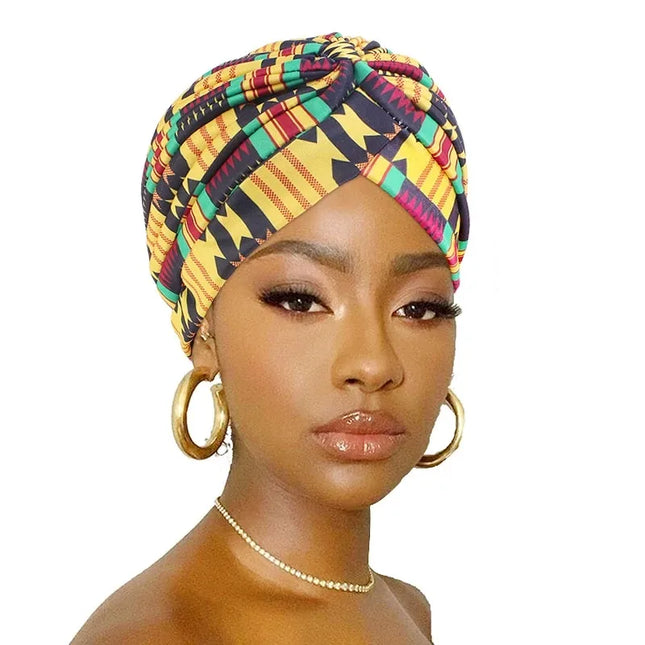 Women Printed Knot Turban Indian Muslim Headwraps Chemo Cap Hijab Beanie Bonnet Head Wrap Bandanas Hair Loss Headscarf