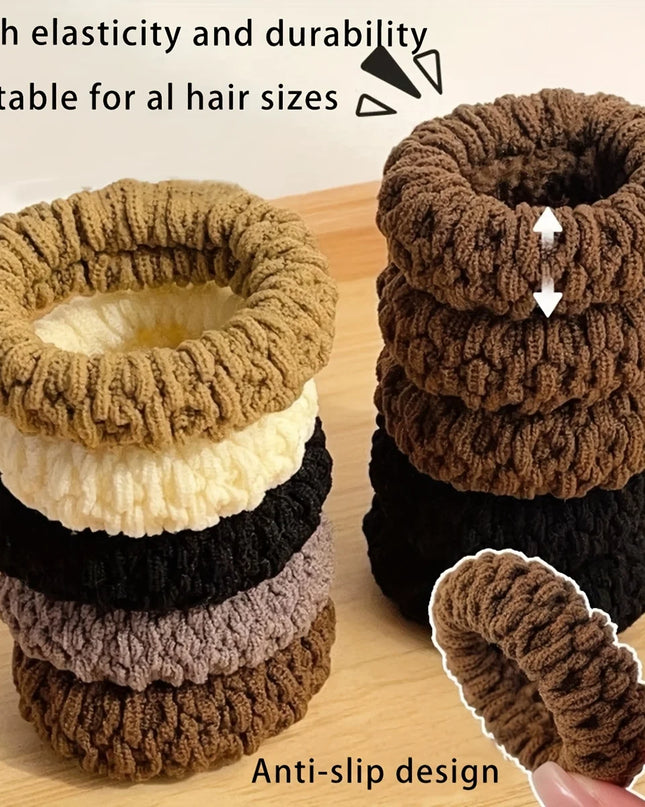 10Pcs of Upgraded Wide and Thick Hair Ties, Fashionable for Ponytails and Buns, Made of Durable Elastic Material That Won'T Dama