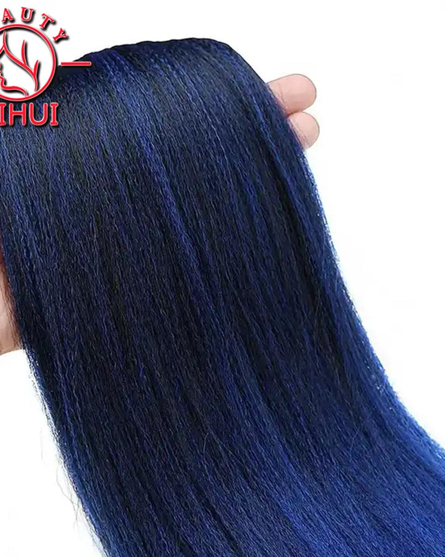 30" Ombre Brown Pre Stretched Braiding Hair YAKI Straight Jumbo Braids Hair Extensions Synthetic Bulk Hair Wholesale Fake Hair