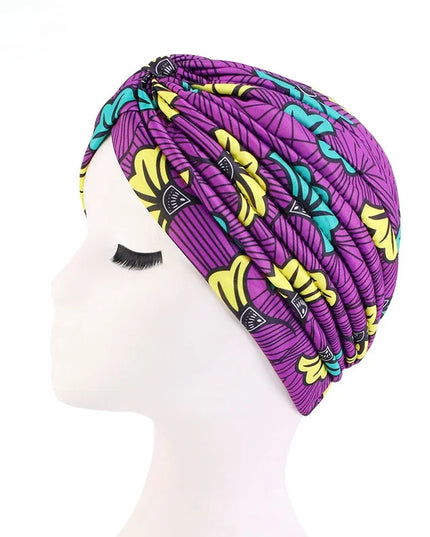 Women Printed Knot Turban Indian Muslim Headwraps Chemo Cap Hijab Beanie Bonnet Head Wrap Bandanas Hair Loss Headscarf