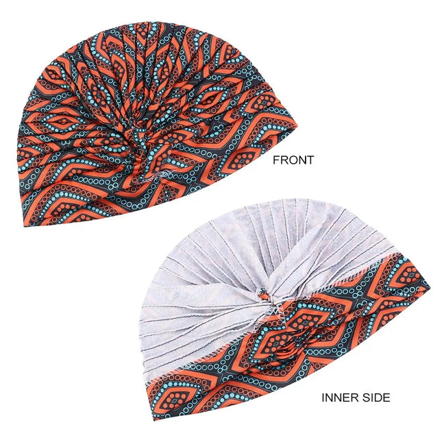 Women Printed Knot Turban Indian Muslim Headwraps Chemo Cap Hijab Beanie Bonnet Head Wrap Bandanas Hair Loss Headscarf