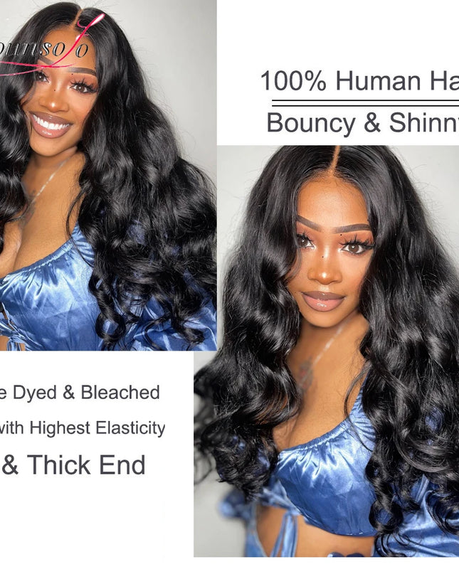 Younsolo Loose Wave Bundles Brazilian Human Hair Loose Weave Bundles 1/3/4/Pcs Lot Natural Black Human Hair Extensions for Woman