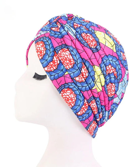 Women Printed Knot Turban Indian Muslim Headwraps Chemo Cap Hijab Beanie Bonnet Head Wrap Bandanas Hair Loss Headscarf