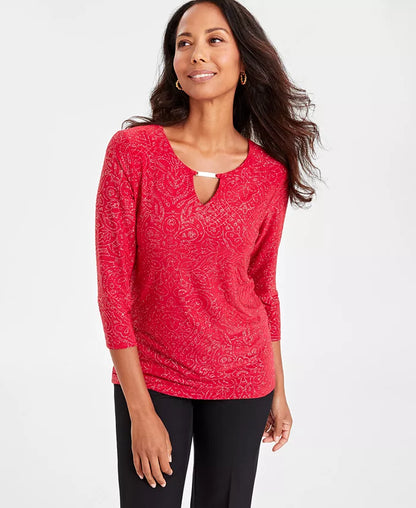 Women'S Textured Sequined Top