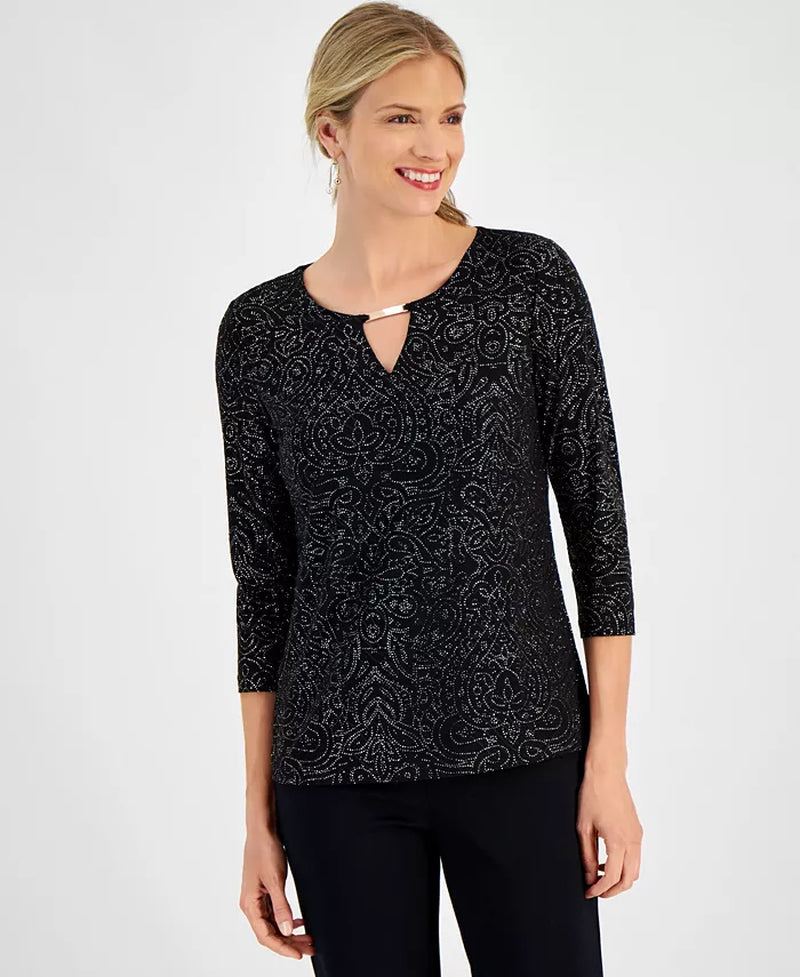 Women'S Textured Sequined Top