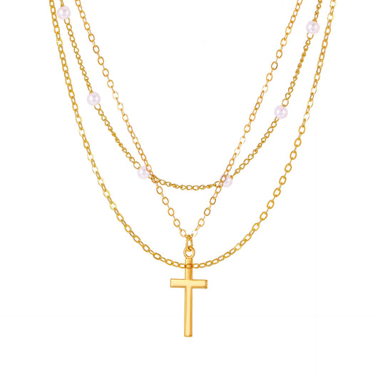 Stacked Cross Necklace 