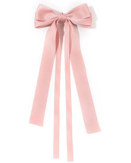 Korean Solid Color Ribbon Double Bowknot Hair Clips for Women Girls Trendy Big Bow Long Tassel Silver Barrettes Pin Accessories