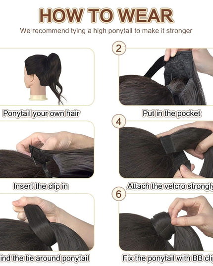 Curly Ponytail Extension Resistant Synthetic Natural 