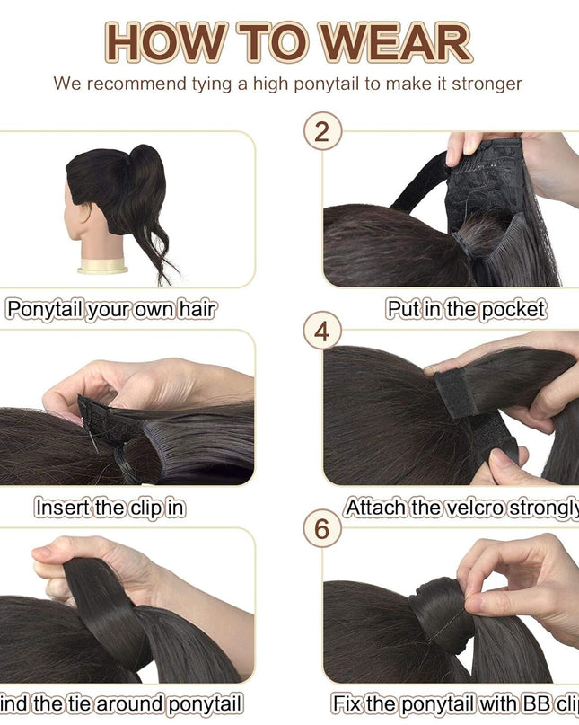 Curly Ponytail Extension Resistant Synthetic Natural 
