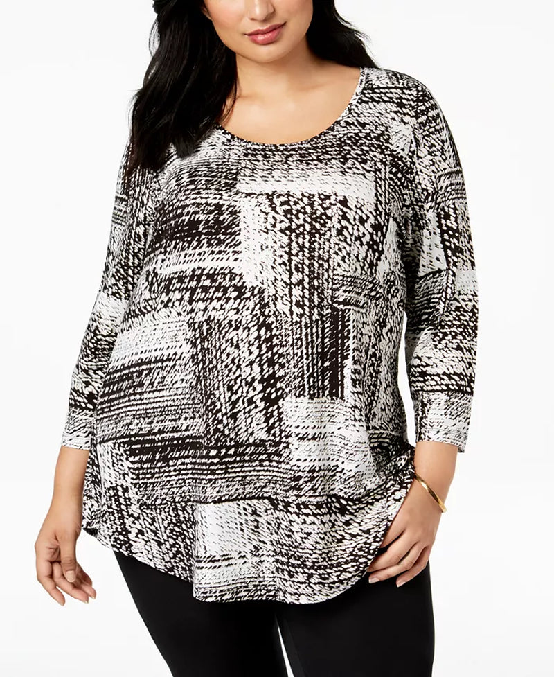 Plus Size Printed Top, Created for Macy'S