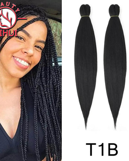30" Ombre Brown Pre Stretched Braiding Hair YAKI Straight Jumbo Braids Hair Extensions Synthetic Bulk Hair Wholesale Fake Hair