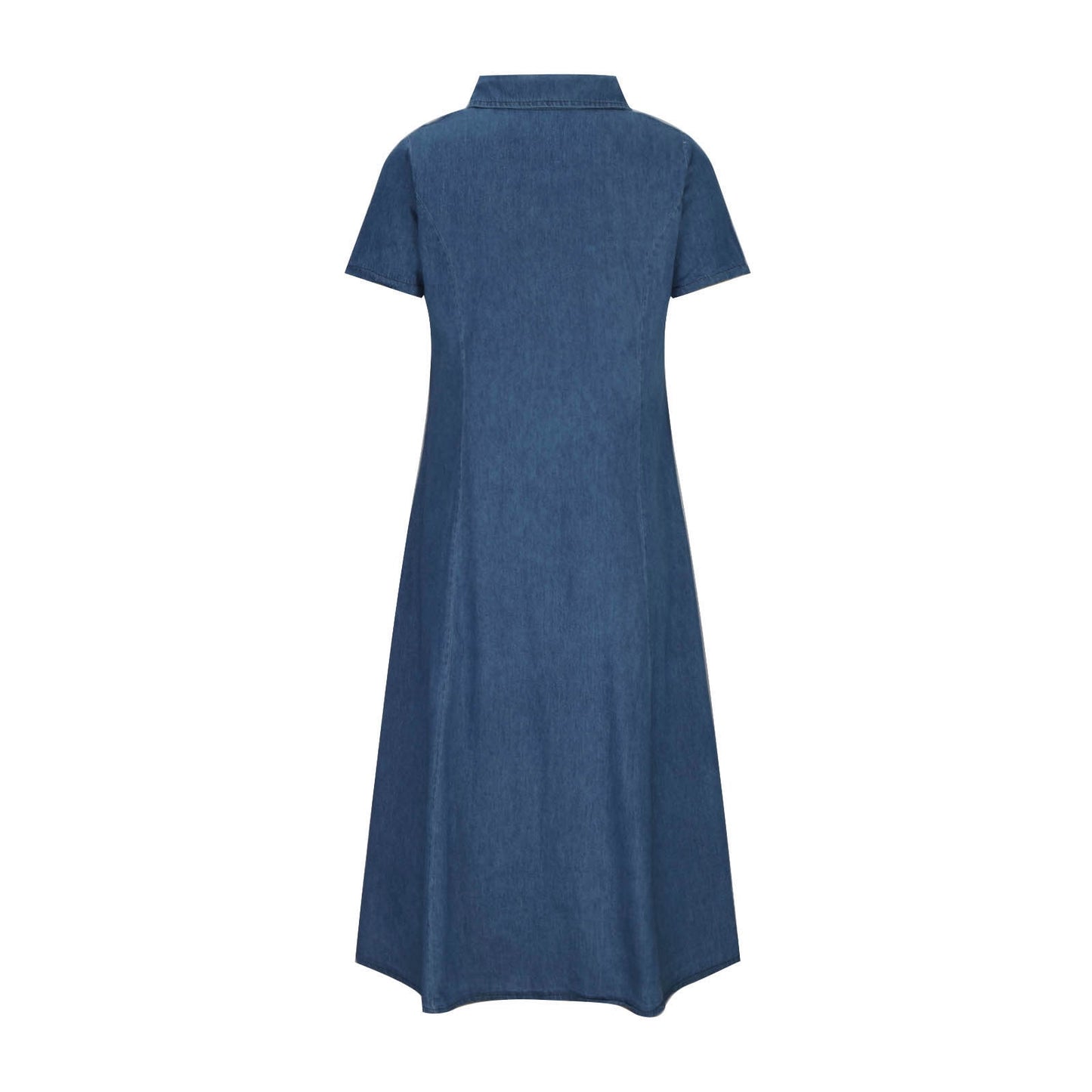 Denim Dress for Women Short Sleeve Button down Jean Dress Summer Casual Midi Denim Flowy Dresses